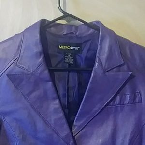 Purple Leather Blazer